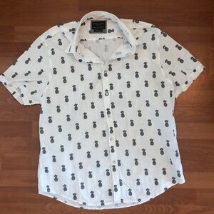 Denim & Flower Pineapple Button up Shirt